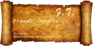 Franyó Teréz névjegykártya